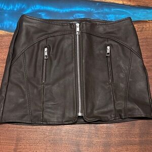 Wild Fable Brown Leather Mini Skirt